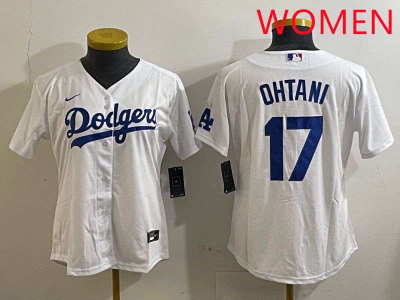 Women Los Angeles Dodgers #17 Ohtani White Game 2025 Nike MLB Jersey style 318